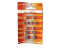 Knopfzellenset AG 1,5 V, 12 St. Je 2 x AG1, AG4, AG10, AG13, 4 x